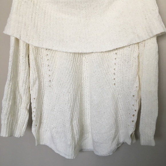 Anthropologie Ivory Off the Shoulder Sweater - Picture 6 of 8